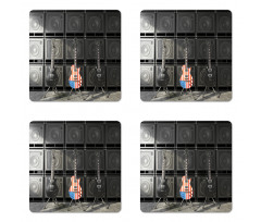 Digital Rock Guitar Coaster Set Of Four