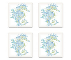 Greek Seahorse Mythological Coaster Set Of Four