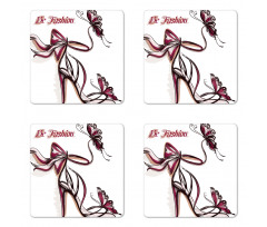 Classy High Heels Fashion Coaster Set Of Four