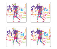 Woman Silhouette Coaster Set Of Four