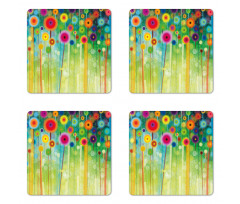 Abstract Art Dandelion Coaster Set Of Four