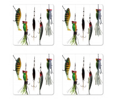 Fishing Baits Hobby Leisure Coaster Set Of Four