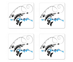 Hand Drawn Art Nautical Coaster Set Of Four