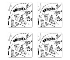 Hand Drawn Animals Coaster Set Of Four