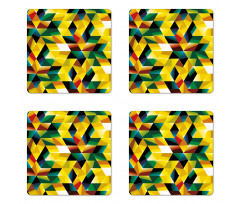Geometric Green Coaster Set Of Four