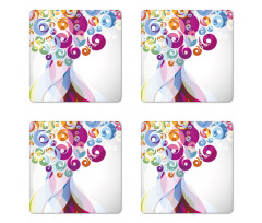Colorful Flames Coaster Set Of Four