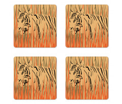 Tiger Jungle Coaster Set Of Four