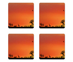 Safari Sunset with Gull Coaster Set Of Four