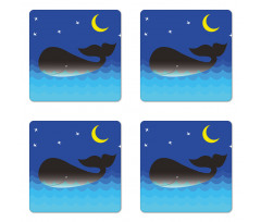 Whale in Ocean and Star Coaster Set Of Four