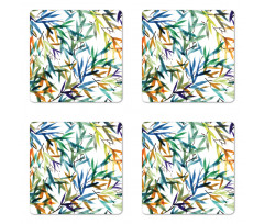 Bamboo Leaves Asian Coaster Set Of Four