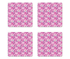 Peony Romantic Flower Coaster Set Of Four