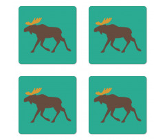 Deer Family and Antlers Coaster Set Of Four