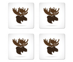 Canadian Deer Head Coaster Set Of Four