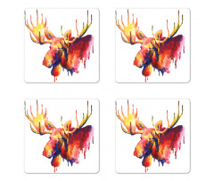 Psychedelic Watercolors Coaster Set Of Four