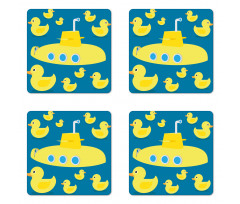 Yellow Submarine Coaster Set Of Four