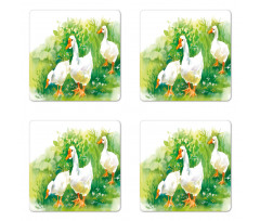 Goose Farm Lake Plants Coaster Set Of Four