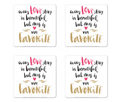 Romantic Words Coaster Set Of Four