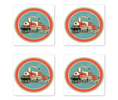 Retro Train Art Coaster Set Of Four