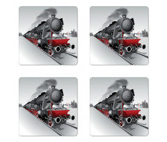 Railway Train Art Coaster Set Of Four