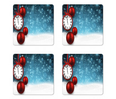 Vintage New Year Balls Coaster Set Of Four