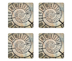 Roman Digit Time Spiral Coaster Set Of Four