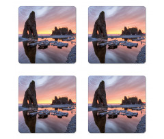 Sunset Sea Stacks Beach Coaster Set Of Four