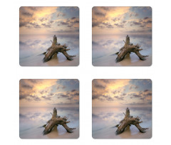 Sunrise on Sandy Beach Coaster Set Of Four