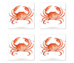 Sea Animals Theme Crabs Coaster Set Of Four