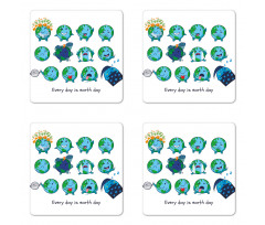 Expressions Face Moods Coaster Set Of Four