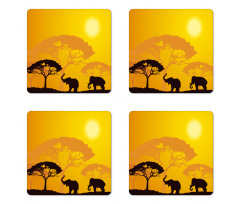 Abstract Wildlife Coaster Set Of Four