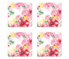 Flowers and Dots Coaster Set Of Four