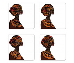 Exotic Totem Mask Coaster Set Of Four