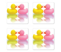 Duck Couple in Love Coaster Set Of Four