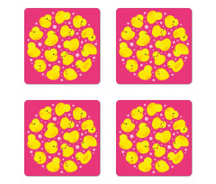 Bubbles Hot Pink Coaster Set Of Four