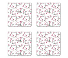 Asian Floral Botany Coaster Set Of Four