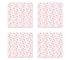 Romantic Spring Apple Blossom Coaster Set Of Four