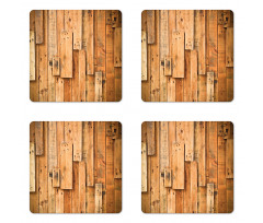 Lodge Wall Planks Print Coaster Set Of Four