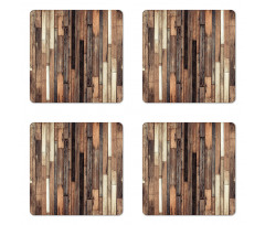 Old Floor Rustic Style Coaster Set Of Four