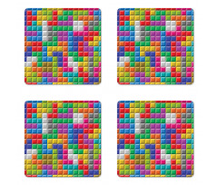 Colorful Blocks Art Coaster Set Of Four