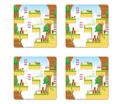 Cartoon Retro Kids Coaster Set Of Four