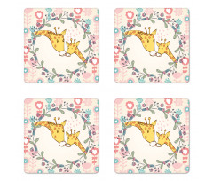 Cartoon Mom and Kid Coaster Set Of Four