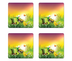 Balloons Hat Gold Coaster Set Of Four