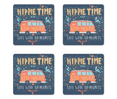 Hippie Words Coaster Set Of Four