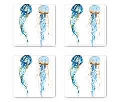 Jellyfish Exotic Sea Coaster Set Of Four