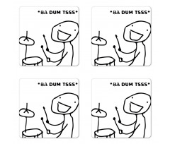 Badumts Drum Meme Comics Coaster Set Of Four