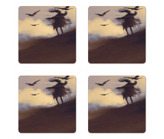 Dark Soul Crows on Hills Coaster Set Of Four