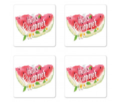 Summer Welcome Words Coaster Set Of Four