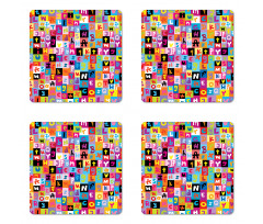 Colored Alphabet Puzzle Coaster Set Of Four