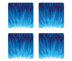Abstract Gas Flame Fire Coaster Set Of Four