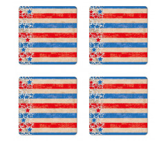 Patriotic Grunge Look Coaster Set Of Four